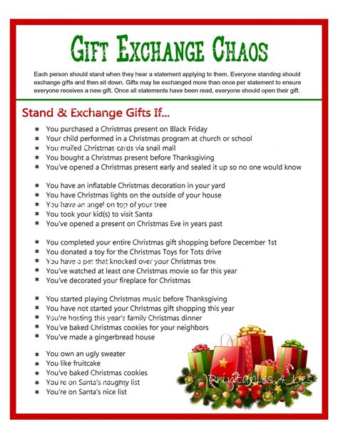 Xmas Exchange Gift Game