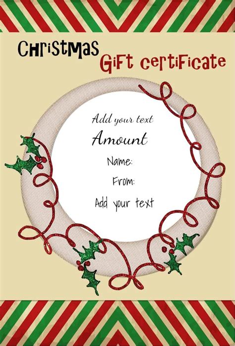 Xmas Gift Certificate Free Template