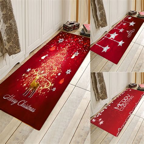 Xmas kitchen rugs. AROGAN Christmas Rug Runner for Hallway Bedroom, 2x6 Feet Runner Rugs for Living Room, Christmas Kitchen Rugs, Non Slip Merry Christmas Welcome Mat, Red Santa Rug Carpets for Porch Entryway Decoration. Lap Velvet. Options: 2 sizes. 4.1 out of 5 stars. 33. $9.96 $ 9. 96. Typical: $14.99 $14.99. 