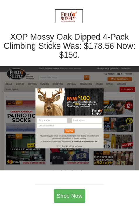 Xop outdoors discount code. Default Title - $11.99 USD. The V-Bracket™is crucial for creating space between the tree and your climbing stick for optimal foot placement. If you’ve misplaced or damaged your V-Brackets, Novix has replacements for your Single-Step and Double-Step Climbing Sticks to keep you safe while hunting from up high. The V-Bracket replacement is ... 