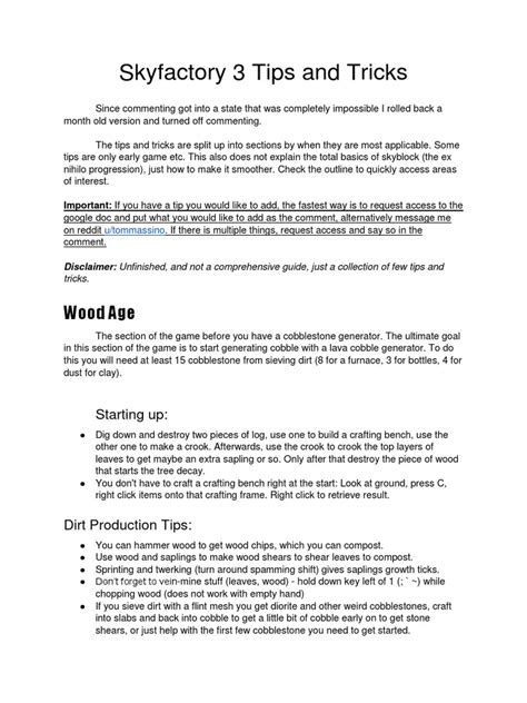 Xp farm skyfactory 3.  This document provides tips and tricks for playing Skyf...