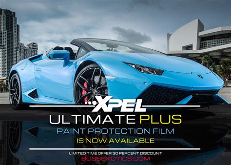 Xpel paint protection film. Paint Protection Film is a 175 to 250 micron (film dependant) TPU (Thermoplastic PolyUrethane) that is applied with liquids and stretched and tacked to confirm to the shape of each Panel that protects against harsh damages to paint work, i.e. Scuffs, scraped, scratches and stone rash damage. 