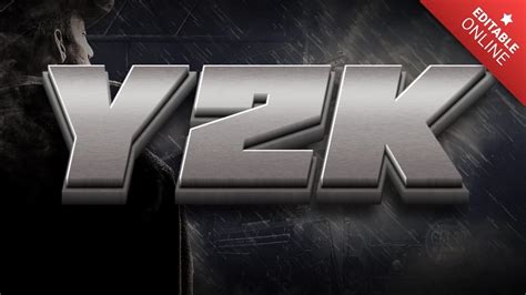 Y2k chrome text generator.  Create a text effect "Y2k" metal train with our on...