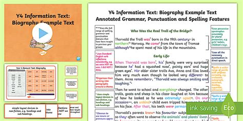 Y4 Information Texts: Biography Model/ Example Text - Twinkl, carousel
