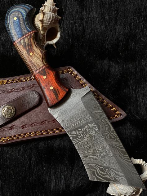 YAK_BLADES|9" Custom Handmade B.Ladder Damascus Steel Skinner Hunting ... - balustradellc