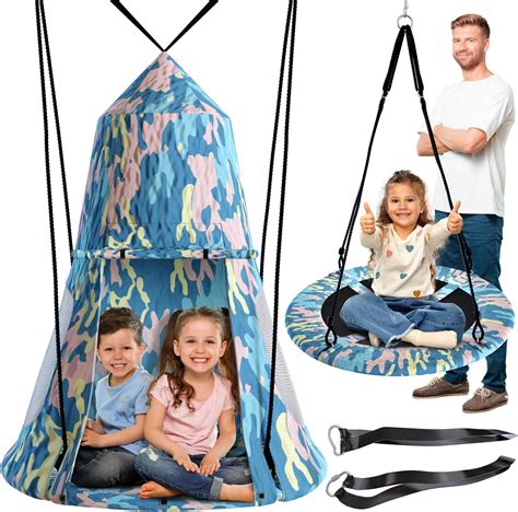 YEAR-ROUND FUN: Detachable Swing Sets for Kids, 330lbs …