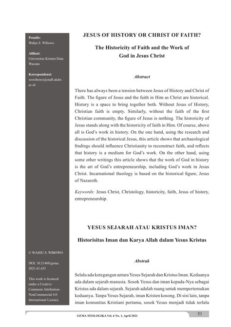 Yesus Sejarah dan Kristus Iman - STTKN - balustradellc