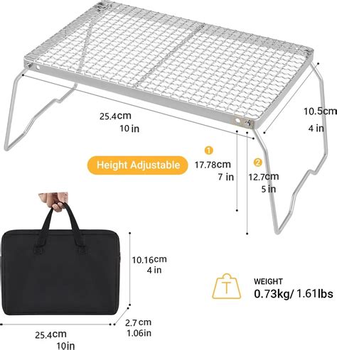 YETO Folding Campfire Grill 304 Stainless - Sport.Woot - balustradellc