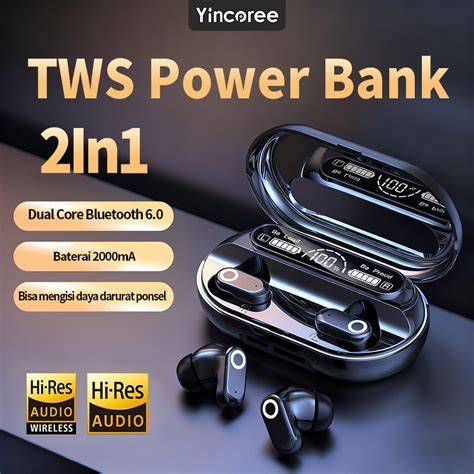 Yincoree TWS J22 Headphone Nirkabel Bluetooth 6.0 LED Display ... - raincitystudios.com