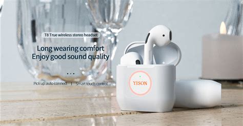 YISON Wholesale In-Ear Style and Wireless earphones TWS-T8