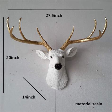 YJ Home Larger Faux Deer Head - Rustic Wall Decor … - balustradellc