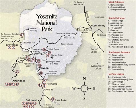 Yosemite National Park Map - wintechmobiles.com