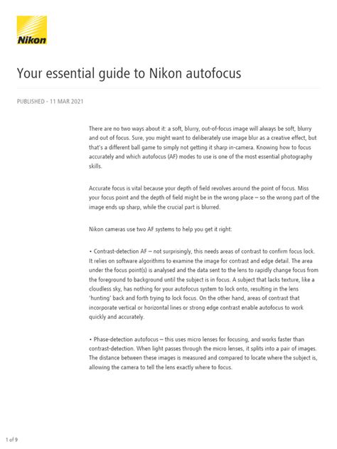 Your essential guide to Nikon autofocus - balustradellc
