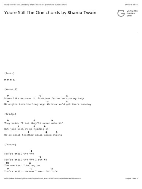 Youre Still The One Chords - Ultimate - balustradellc