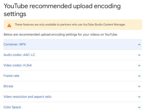 YouTube recommended upload encoding settings - YouTube Help - balustradellc