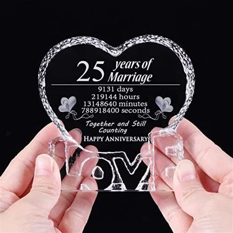 YWHL 25 Year Marriage 25th Wedding Anniversary Crystal ... - eBay