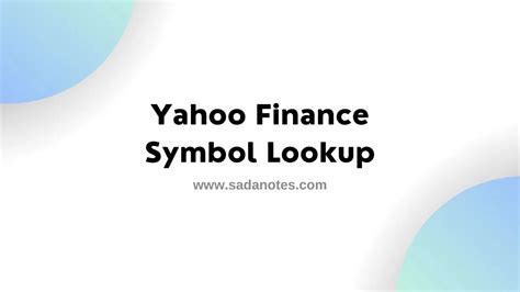 Yahoo finance stock symbol lookup. Things To Know About Yahoo finance stock symbol lookup. 