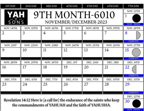 Yahs Calendar
