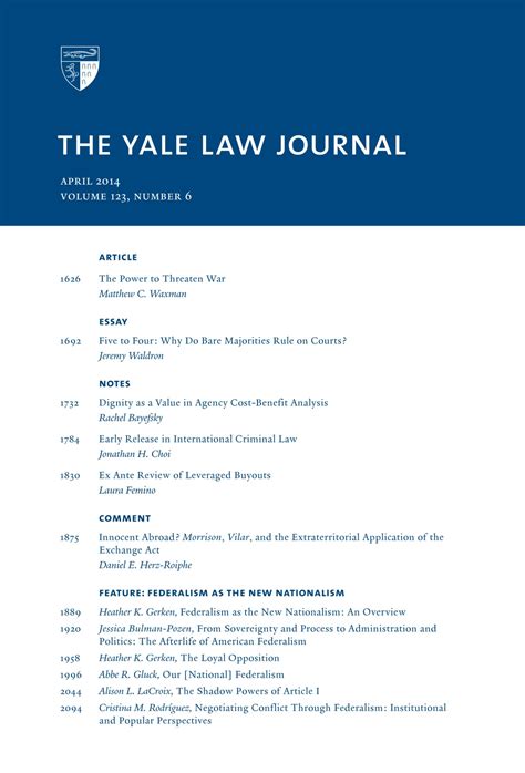 Yale Law Journal Volume 123 Number 7 May 2014
