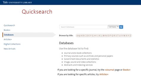 Yale databases.  Yale Library offers students free access to online data...