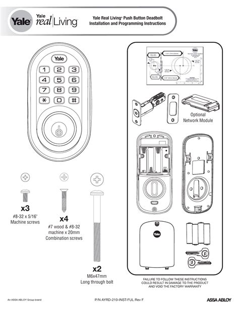 Yale deadbolt lock installation.  Yale Real LivingTM is engineered for quick and easy...