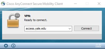 Yale vpn. Before entering your NetID and password, verify that the URL for this page begins with: https://secure.its.yale.edu. To protect your privacy, quit your web browser when you are finished with your session. 