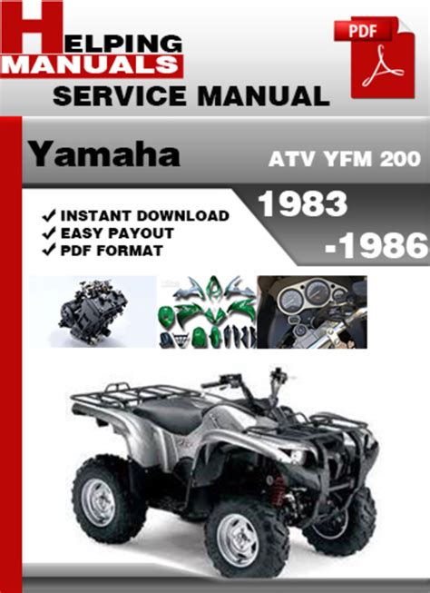 Yamaha atv yfm ytm200 ytm225 1983 1986 service repair manual. - Toyota hiace 5l engine service manual.