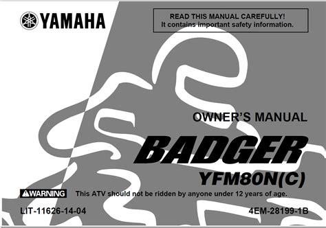 Yamaha badger 80 manuale di servizio. - Die deutschen familien-namen geschichtlich, geographisch, sprachlich.