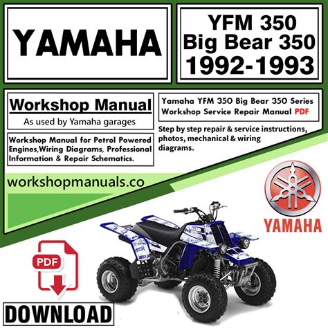 Yamaha big bear 350 workshop repair manual 96 05 download. - Trustees training manual for ame church.