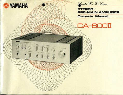 Yamaha ca 800 amplifier original service manual. - Guidebook to zen and the art of motorcycle maintenance.