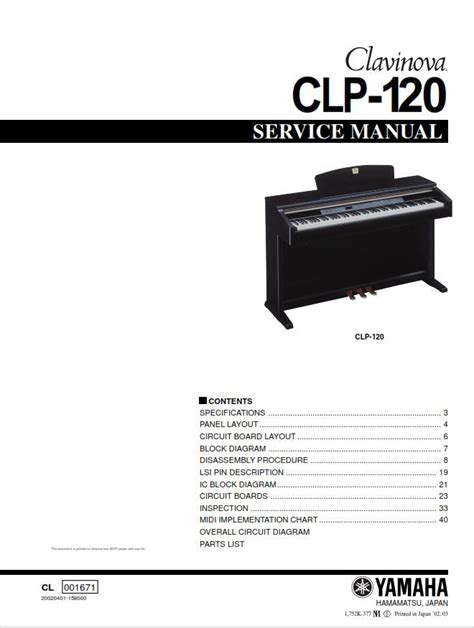 Yamaha clavinova clp 120 piano service manual repair guide. - Intex krystal clear saltwater system manual 8110.