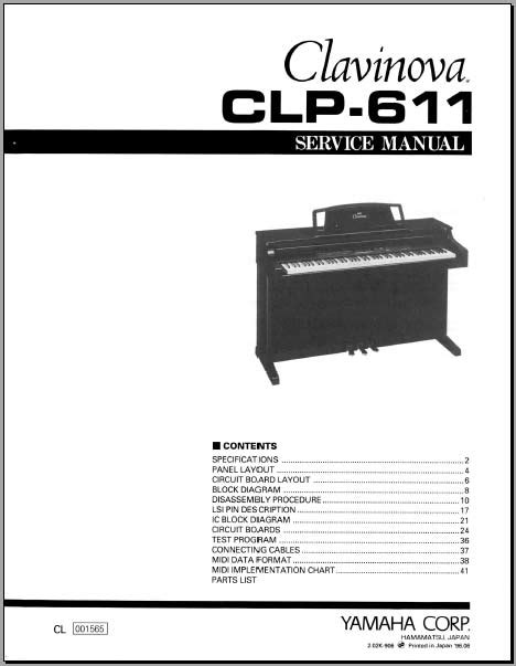 Yamaha clp611 clp 611 komplettes service handbuch. - Contes et textes documentaires kwa de côte d'ivoire.