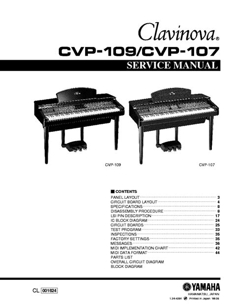 Yamaha cvp107 cvp109 cvp 107 cvp 109 service handbuch. - Honda trx 450 es owners manual.
