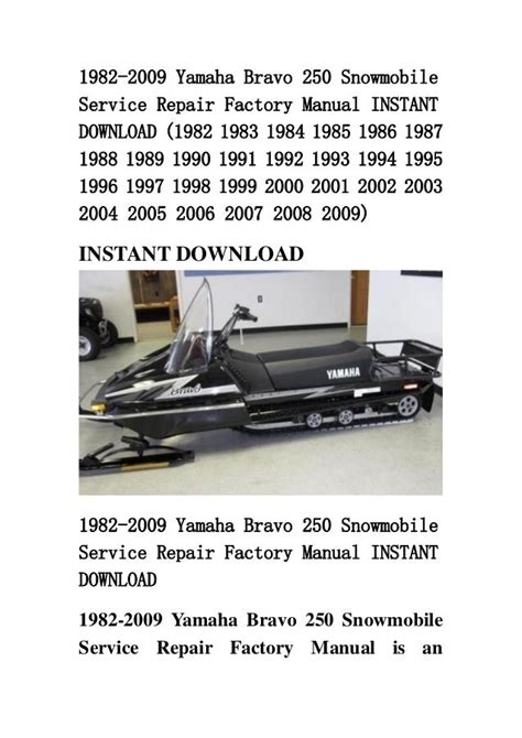 Yamaha download 1982 2001 bravo 250 snowmobile service manual 250. - Manual for ear training and sight singing answer key.