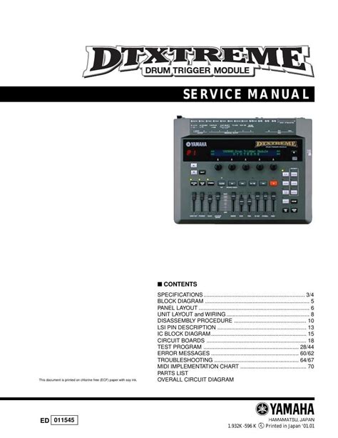 Yamaha dtxtreme drum trigger module service manual repair guide. - 2007 bmw 525i berlina manuale utente.