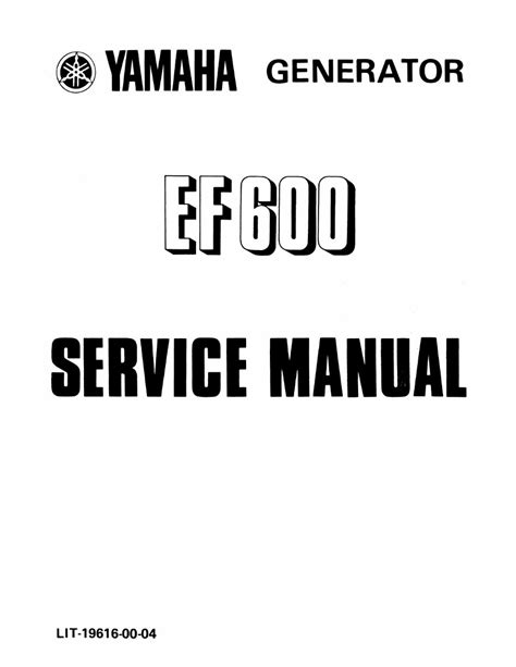 Yamaha ef600 generator models service manual. - Manuale del negozio per kubota 2120.