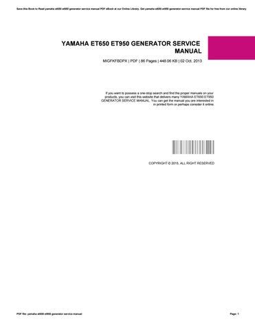 Yamaha et650 et950 generator service manual. - Llengua, literatura i història a mallorca i menorca.