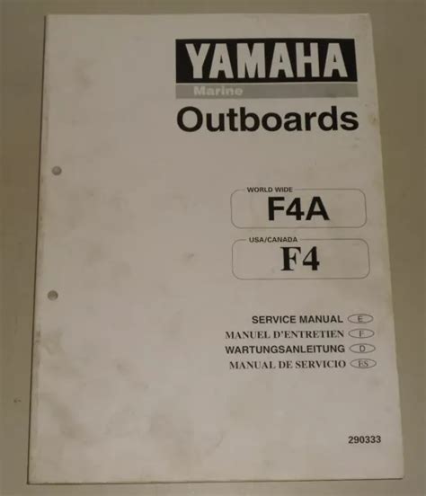 Yamaha f4a f4 manuale di officina riparazioni di servizi fuoribordo. - 1999 evinrude 40 hp repair manual.