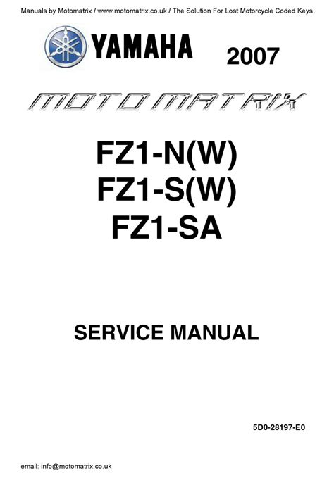 Yamaha fz1 n s 2006 2007 2008 2009 workshop manual. - Notes de cours sur la mécanique des fractures.