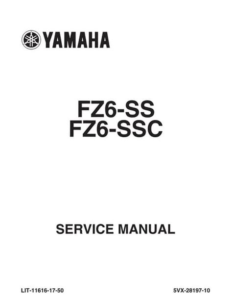 Yamaha fz6 fz6 ss fz6 ssc 2003 2007 repair service manual. - Manual de juegos para niños y jóvenes.