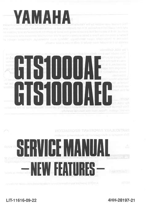 Yamaha gts 1000 ae aec werkstatt service reparaturanleitung. - Linde forklifts h20 25 master parts manual.