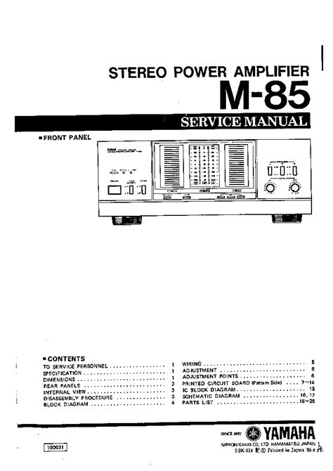 Yamaha m 85 m85 schematic service manual. - Resume cover letter writing guide school of information career by.