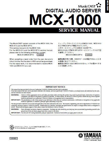 Yamaha mcx 1000 digital audio server service manual. - Vba für anfänger vba trainingshandbuch kurz und bündig.