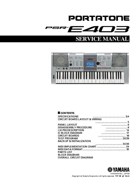 Yamaha portatone psr e403 service manual repair guide. - Study guide to accompany human form human function essentials of anatomy and physiology.