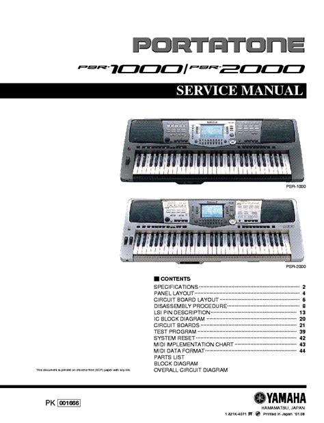 Yamaha psr1000 psr 1000 psr 2000 psr2000 service manual. - Version complète vt1100c2 manuel du propriétaire.