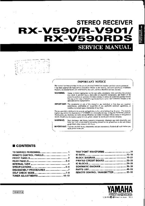 Yamaha r v901 rx v590 rds service manual. - Guide pratique de la cage de chasteteacute.