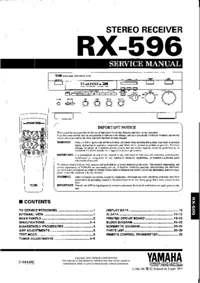 Yamaha rx 596 reparaturanleitung download herunterladen. - Service manual 430 case skidsteer series 3.