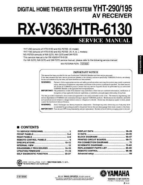 Yamaha rx v363 htr 6130 service manual. - Lg 55la62 55la62 t led tv service manual.