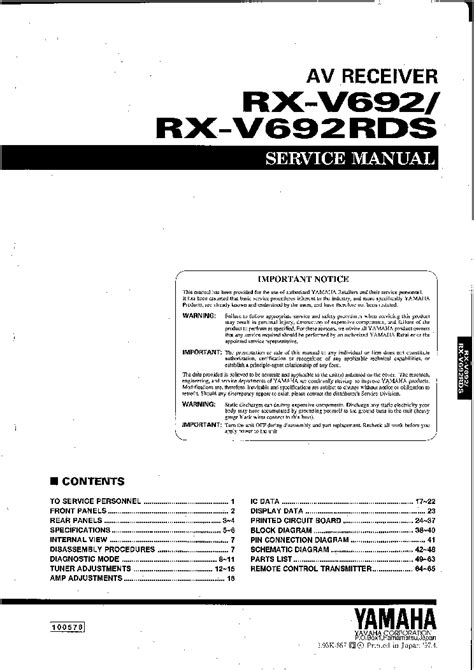 Yamaha rx v692 receiver owners manual. - Detail manual guide rowenta 1550w steamer.