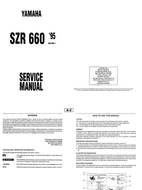 Yamaha szr660 szr 660 komplette werkstatt reparaturanleitung 1995 1998. - Scotts lawn mower s1642 s1742 s2046 factory service manual.